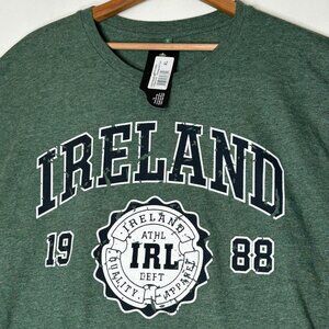 Ireland 1988 Graphic Tee Bottle Green Crewneck Short Sleeve XL Cara Craft Cotton